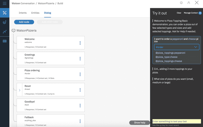 A slightly modified Watson Conversation Slots Code Pattern